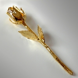 Platinschmuck Goldrose 16cm - vergoldete Rose
