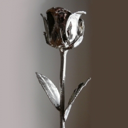 Platinschmuck  Platinrose 28cm - echte Rose Platin plattiert